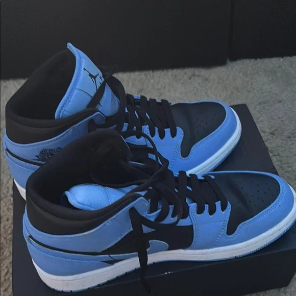 Jordan Nike University Blue & Black High Top Sneakers - Picture 6 of 6